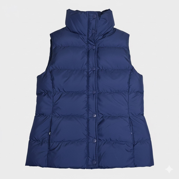 J.CREW Jackets & Blazers - J.Crew Down Puffer Vest XS Navy Full Zip Quilted 80% Feather Down Fill